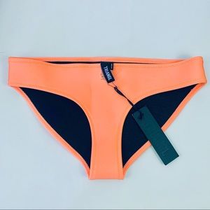 Triangl Swimwear Neon Orange Neoprene Bikini Bottom Medium NWT